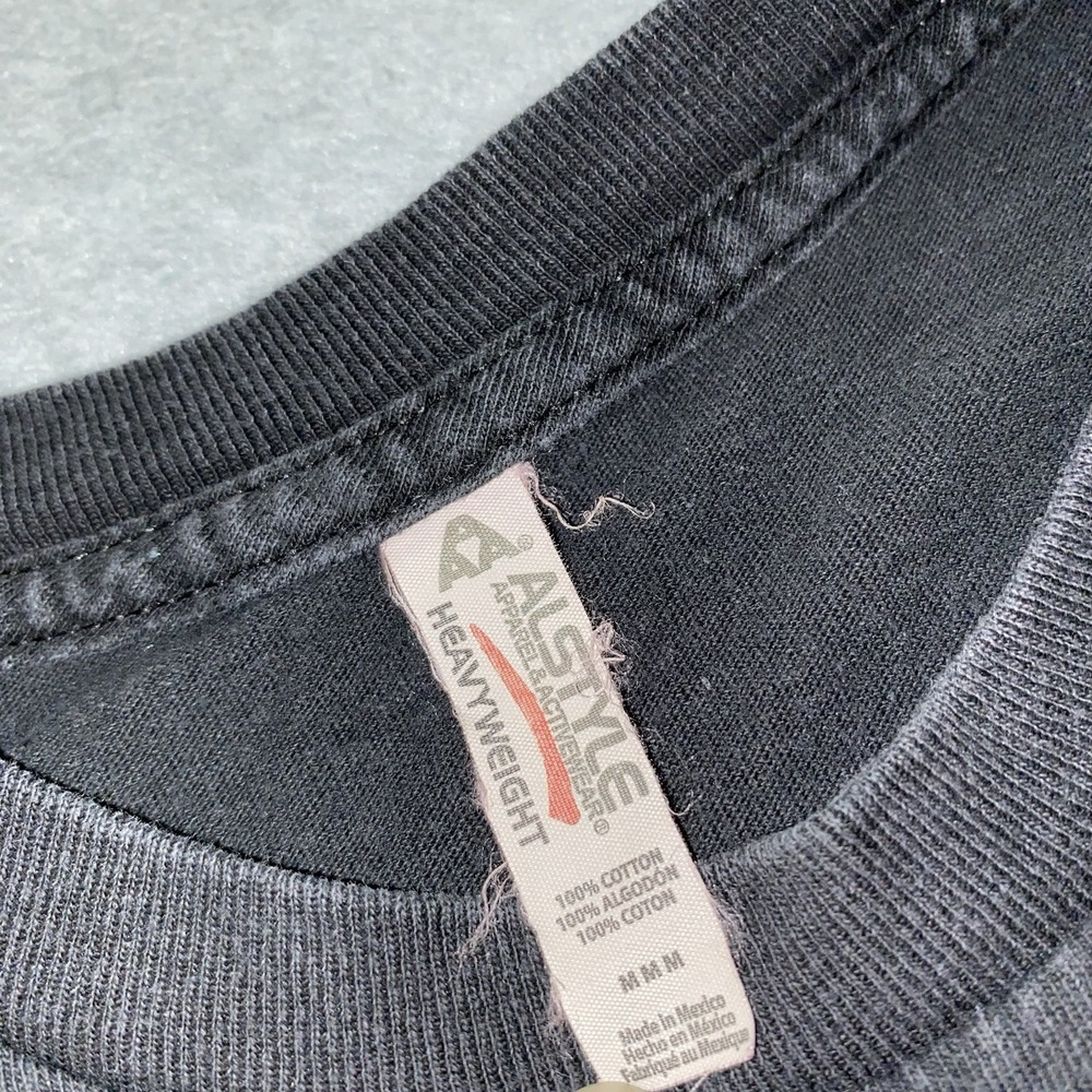 Y2K California Bear Graphic T-Shirt Men's Medium Black Alstyle Heavyweight 2000s - Picture 7 of 10